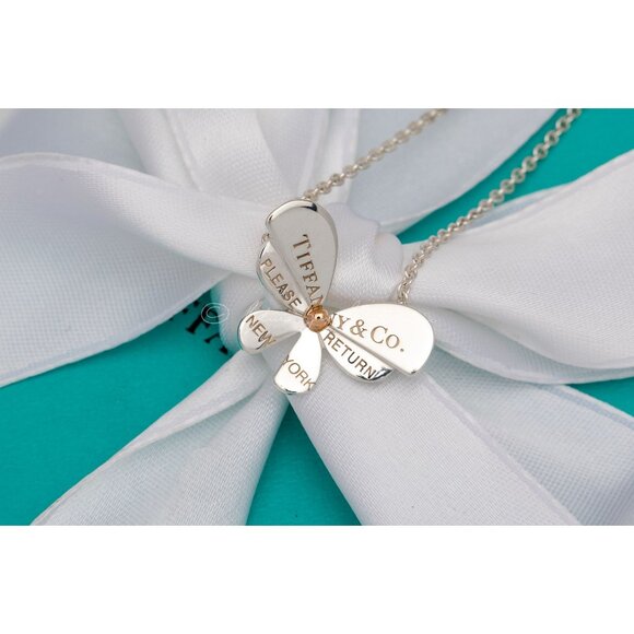 Tiffany & Co. Butterfly Bracelet"Love Bug" Return to Tiffany 18k Silver Rose Gol - Picture 4 of 8